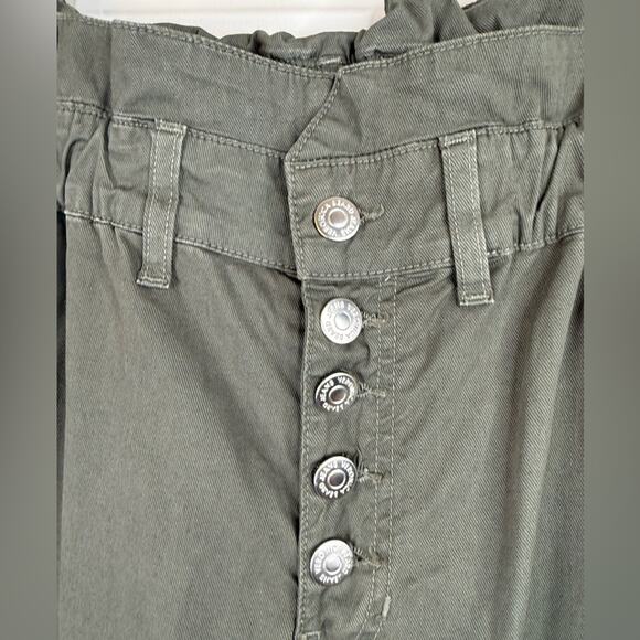 Veronica Beard Tedi Tapered High Rise Army Green Paper Bag Pants Twill 6 / 28 - Picture 6 of 12